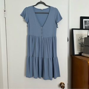 See You Monday Blue Tiered Dress
